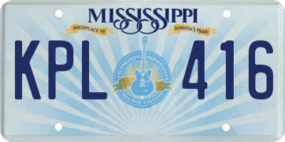 MS license plate KPL416