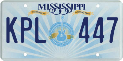 MS license plate KPL447