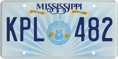 MS license plate KPL482