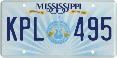 MS license plate KPL495