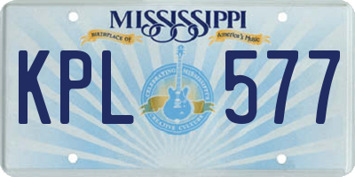 MS license plate KPL577