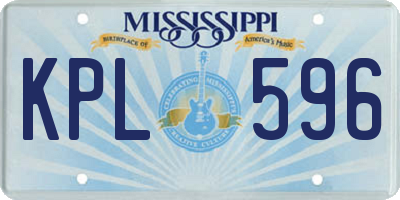 MS license plate KPL596