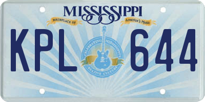 MS license plate KPL644