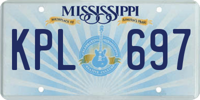 MS license plate KPL697