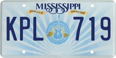 MS license plate KPL719