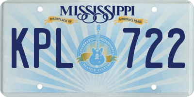 MS license plate KPL722