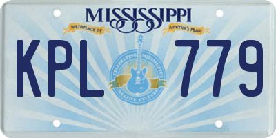 MS license plate KPL779