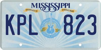 MS license plate KPL823