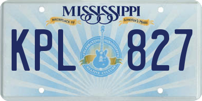 MS license plate KPL827
