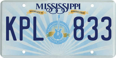 MS license plate KPL833