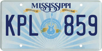 MS license plate KPL859