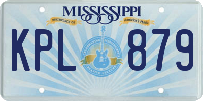 MS license plate KPL879