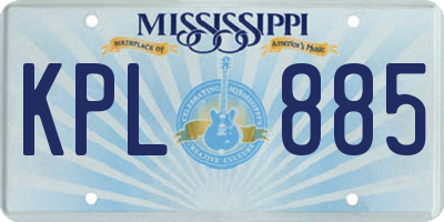 MS license plate KPL885