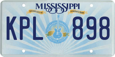 MS license plate KPL898