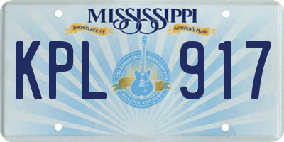 MS license plate KPL917