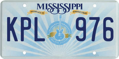 MS license plate KPL976