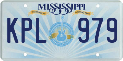 MS license plate KPL979