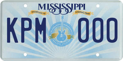 MS license plate KPM000