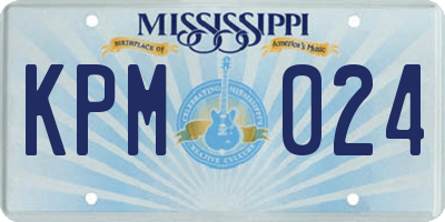 MS license plate KPM024