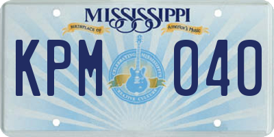 MS license plate KPM040