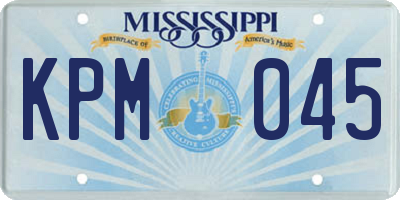 MS license plate KPM045