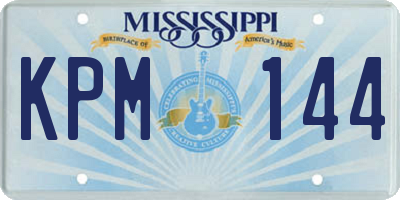 MS license plate KPM144