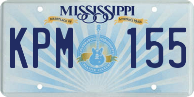 MS license plate KPM155