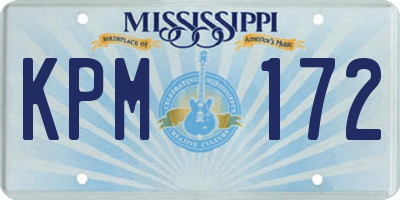 MS license plate KPM172