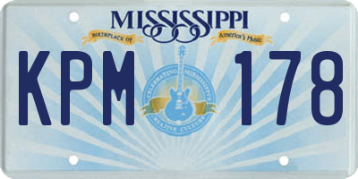 MS license plate KPM178