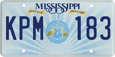 MS license plate KPM183