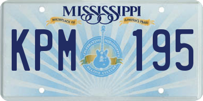MS license plate KPM195