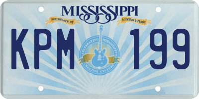 MS license plate KPM199