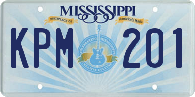 MS license plate KPM201
