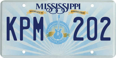 MS license plate KPM202