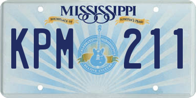 MS license plate KPM211