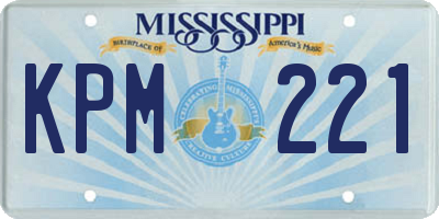 MS license plate KPM221