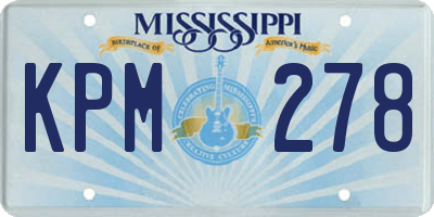 MS license plate KPM278