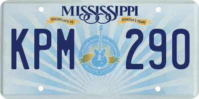 MS license plate KPM290