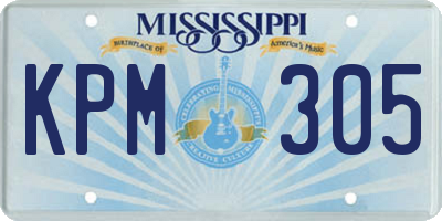 MS license plate KPM305