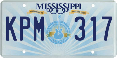 MS license plate KPM317