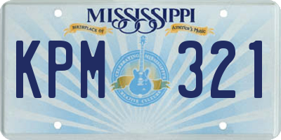 MS license plate KPM321