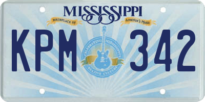 MS license plate KPM342