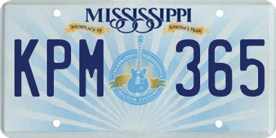 MS license plate KPM365