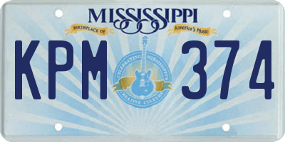 MS license plate KPM374