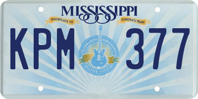 MS license plate KPM377