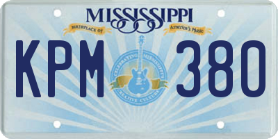MS license plate KPM380