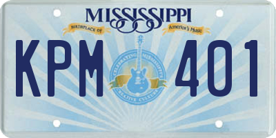 MS license plate KPM401