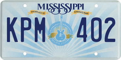 MS license plate KPM402