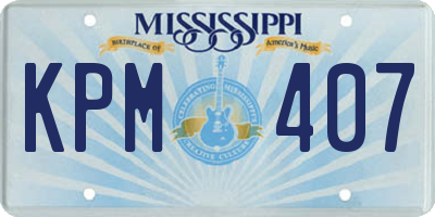 MS license plate KPM407