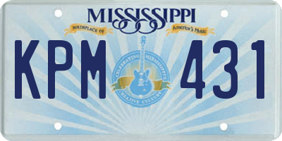 MS license plate KPM431